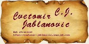 Cvetomir Jablanović vizit kartica